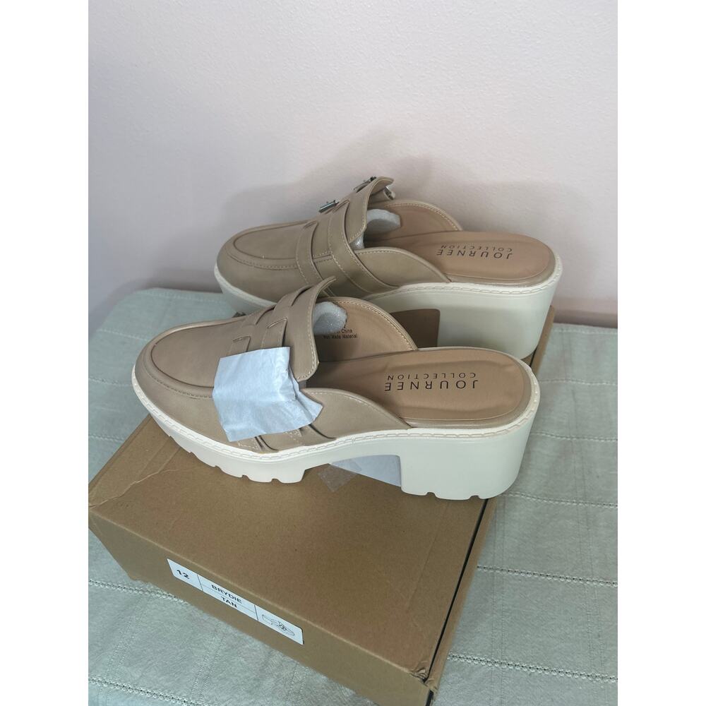 Journee Collection Brydie Women's Tan Platform Mule Pump Tru Comfort Foam Sz 12 - Picture 11 of 14